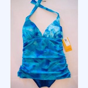 ST. JOHN EUPHORIA MAILLOT Blue Turquoise SWIMSUIT Retails $230